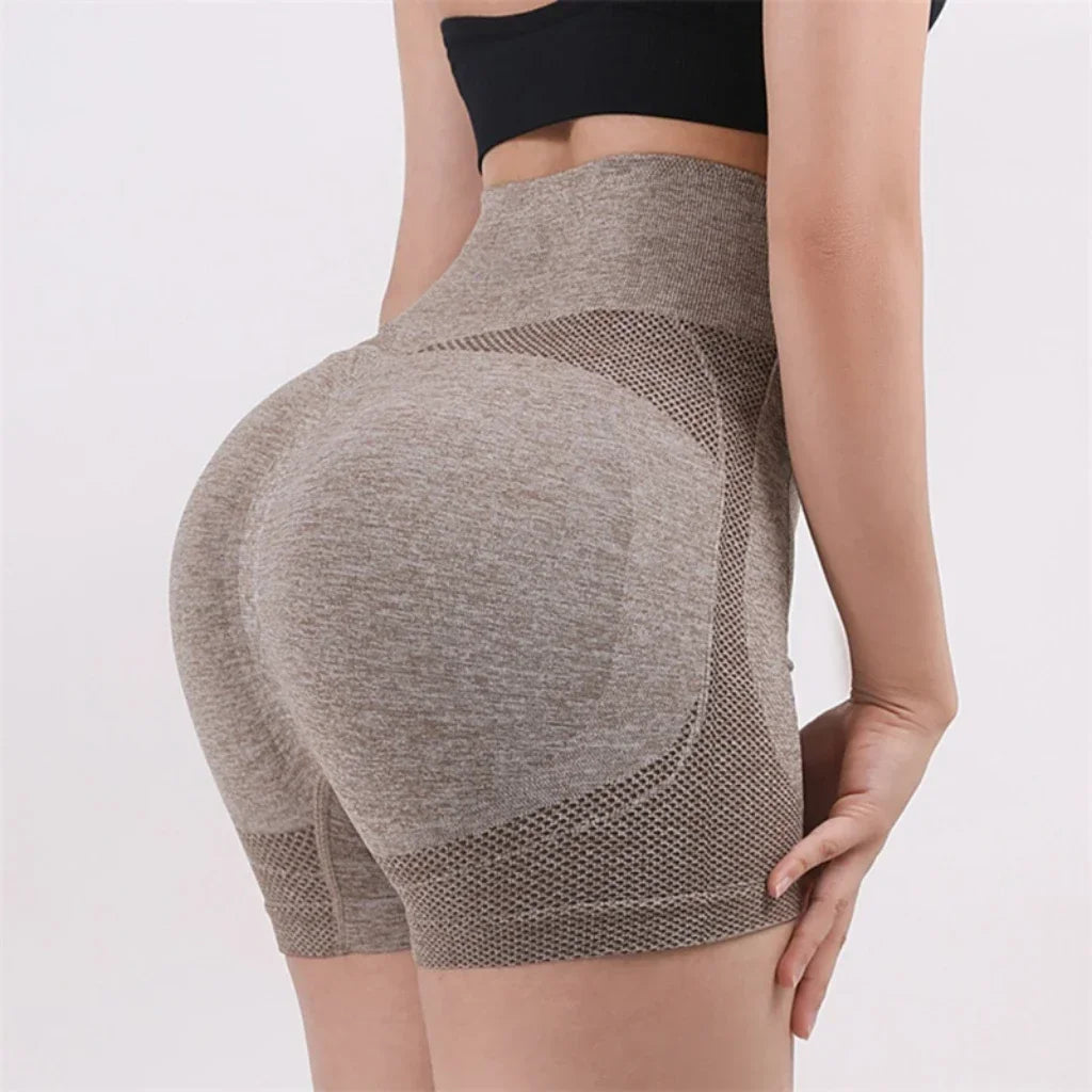 Shorts de treino femininos de cintura alta para levantamento de bumbum, meia-calça fitness para controle de barriga, academia, corrida, calças elásticas, roupa esportiva casual