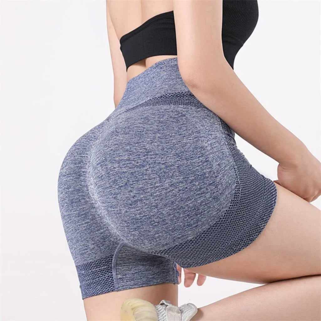 Shorts de treino femininos de cintura alta para levantamento de bumbum, meia-calça fitness para controle de barriga, academia, corrida, calças elásticas, roupa esportiva casual