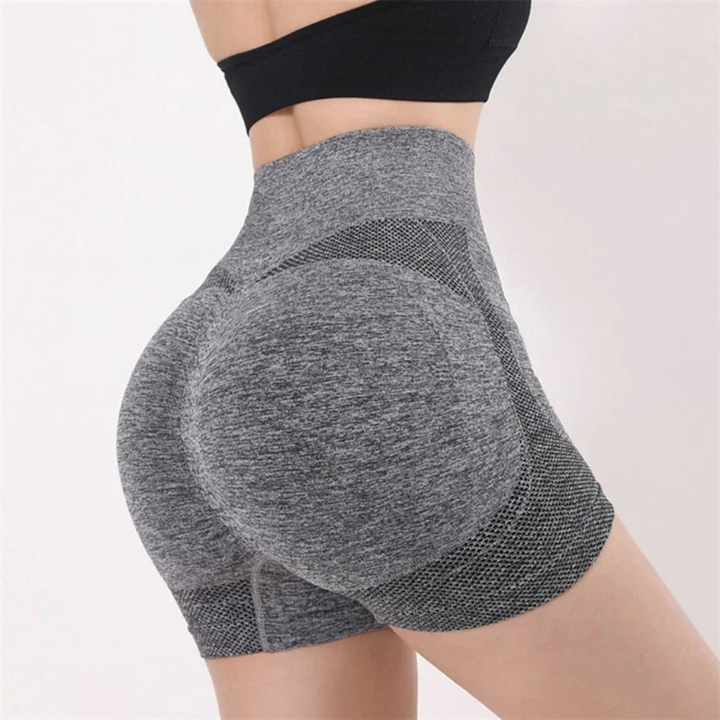 Shorts de treino femininos de cintura alta para levantamento de bumbum, meia-calça fitness para controle de barriga, academia, corrida, calças elásticas, roupa esportiva casual