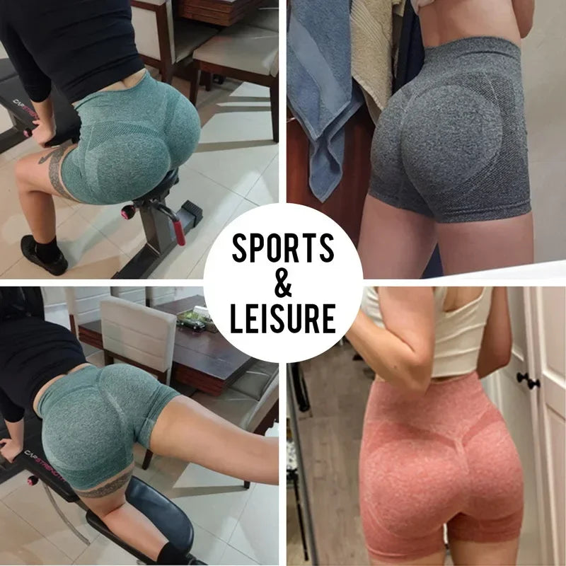 Shorts de treino femininos de cintura alta para levantamento de bumbum, meia-calça fitness para controle de barriga, academia, corrida, calças elásticas, roupa esportiva casual