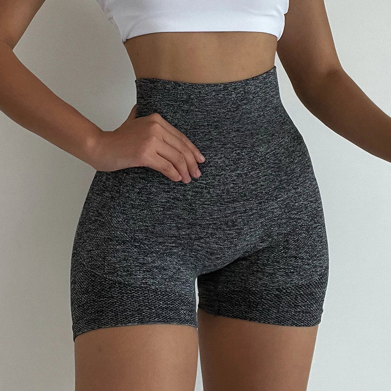 Shorts de treino femininos de cintura alta para levantamento de bumbum, meia-calça fitness para controle de barriga, academia, corrida, calças elásticas, roupa esportiva casual