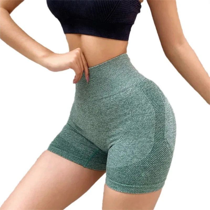 Shorts de treino femininos de cintura alta para levantamento de bumbum, meia-calça fitness para controle de barriga, academia, corrida, calças elásticas, roupa esportiva casual