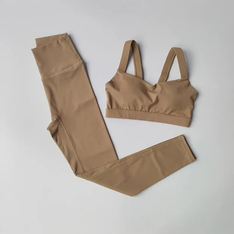 Conjunto de exercício sem costura feminino, sutiã esportivo, leggings de cintura alta, shorts, roupa de ginástica, roupas de treino, roupas esportivas