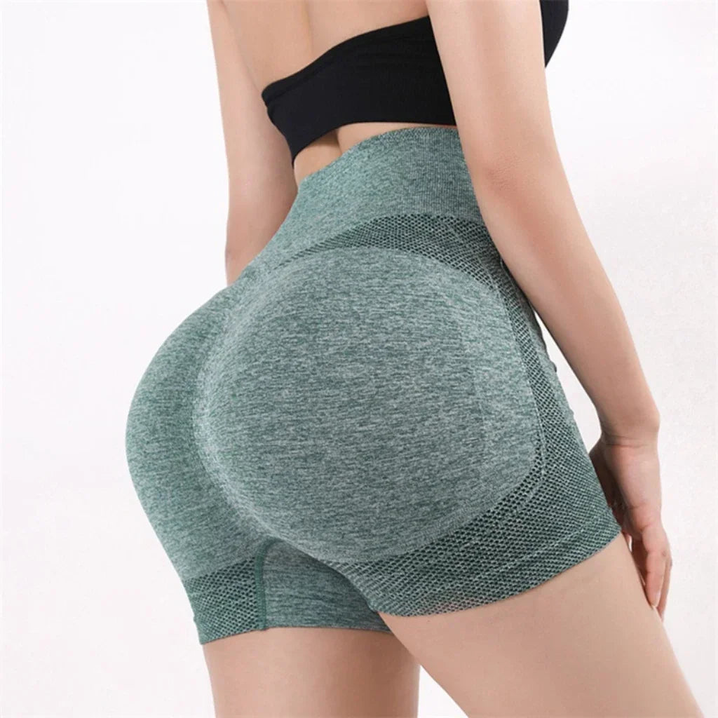 Shorts de treino femininos de cintura alta para levantamento de bumbum, meia-calça fitness para controle de barriga, academia, corrida, calças elásticas, roupa esportiva casual