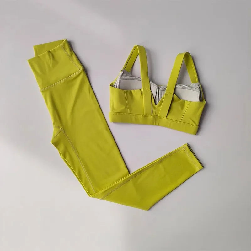 Conjunto de exercício sem costura feminino, sutiã esportivo, leggings de cintura alta, shorts, roupa de ginástica, roupas de treino, roupas esportivas