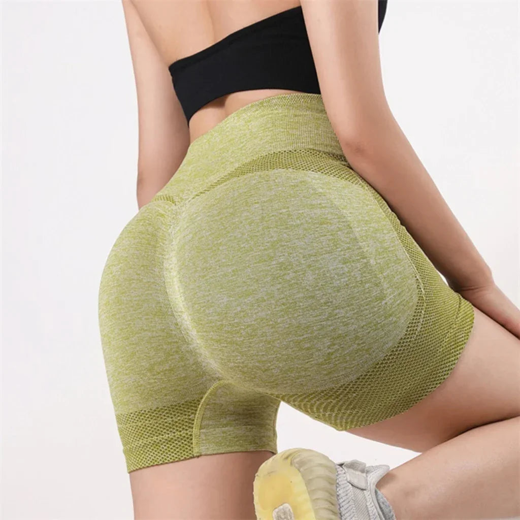 Shorts de treino femininos de cintura alta para levantamento de bumbum, meia-calça fitness para controle de barriga, academia, corrida, calças elásticas, roupa esportiva casual